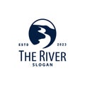 River logo, creeks, simple silhouette inspiration design river flow illustration template