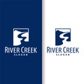 River logo, creeks, simple silhouette inspiration design river flow illustration template