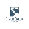 River logo, creeks, simple silhouette inspiration design river flow illustration template