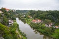 River Luznice and town Bechyne Royalty Free Stock Photo