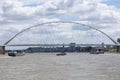 River Maas waterfront shore of historic Hanseatic city Nijmegen Royalty Free Stock Photo