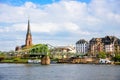 The river Main in Frankfurt from above, Germany. Royalty Free Stock Photo