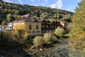 River Malta in the historic town of Gmuend in Kaernten. Austria Royalty Free Stock Photo