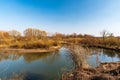 river meander with trees around during early springtime - Odra river in CHKO Poodri in Czech republic Royalty Free Stock Photo