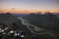 River meandering through Rapadalen valley Sarek, Sweden