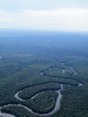 A river meanders in the Congo jungle, KasaÃÂ¯ Royalty Free Stock Photo