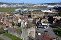 River Medway and Rochester High Street viewed from Rochester Castle, Kent, England, UK.