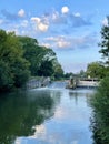 River Medway weir in early morning