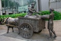 THE RIVER MERCHANTS, bronze sculpture by Aw Tee Hong, Flint Street, Fullerton Square Royalty Free Stock Photo