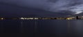 River Mersey and Birkenhead by night Royalty Free Stock Photo