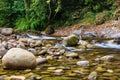 River Miera, wet stones at it. LiÃÂ©rganes, Cantabria, Spain