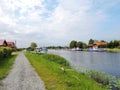 River Minija, ships and beautiful homes, Lithuania