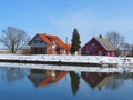 River Minija and village Minge, Lithuania Royalty Free Stock Photo