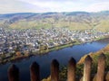 River mosel and village of Kroev, famous for mosel-wine