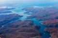 River and mountain aerial view in Australia Royalty Free Stock Photo