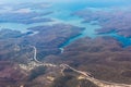 River and mountain aerial view in Australia Royalty Free Stock Photo