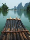 River, Mountain and Bamboo raft Royalty Free Stock Photo