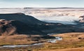 A glacier from the Hofsjokull ice cap to gives birth to a river