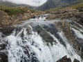 River from Mountain with Storm clouds and waterfall Royalty Free Stock Photo