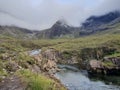 River from Mountain with Storm clouds Royalty Free Stock Photo