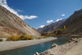 River and mountains in Ghizer Valley in Northern Pakistan Royalty Free Stock Photo