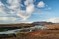 River and mountains near Kerlingarfjoll geothermal area, Iceland