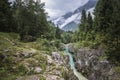 River and mountains nearby Bovec in Slovenia