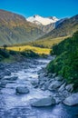 River between mountains in New Zealand, Southern Island, Aspiring National Park