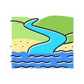 river mouth color icon vector illustration