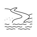 river mouth line icon vector illustration