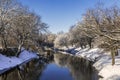 The river Mukhovets on a winter day, Brest Royalty Free Stock Photo