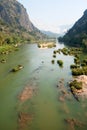 River Nam Ou near Nong Khiao in Laos Royalty Free Stock Photo