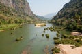 River Nam Ou near Nong Khiao in Laos Royalty Free Stock Photo