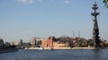 River navigation near the Krasny Oktyabr plant on the bank of the Moskva River