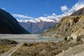 A river near Larjung village on the Annapurna Circuit, Nepal. With the Dhaulagiri Range in the background. November