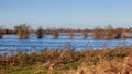 River nearly overflowing after heavy rain near Ely