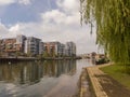 The River Nene in the centre of Peterborough, Cambridgeshire Royalty Free Stock Photo