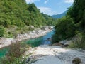 The river Neretva, close to the city of Konjic in Bosnia and Herzegovina. Royalty Free Stock Photo