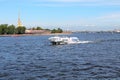 `Meteor` sails past the Peter and Paul Fortress. St. Petersburg.