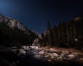 River At Nighttime In The Mountains