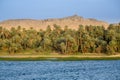 The river Nile, Palms, and Desert Royalty Free Stock Photo