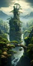 River Ninja: A Dream Castle In The Forest With Majestic Waterfall