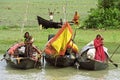 River nomads on their houseboats, Bangladesh Royalty Free Stock Photo