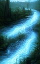 River of oblivion - Digitally painted color fine artwork