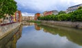 The river Onyar in Girona. Spain.