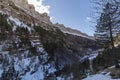 ordesa national park in the spanish pyrenees in winter Royalty Free Stock Photo