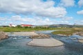 River Ornolfsdalsa in Iceland on a sunny summer day Royalty Free Stock Photo