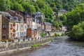 River Ourthe bending along old houses in La Roche-en-Ardenne