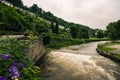 River Ourthe in Houffalize Royalty Free Stock Photo