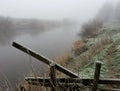A foggy frosty morning on the river Ouse Royalty Free Stock Photo